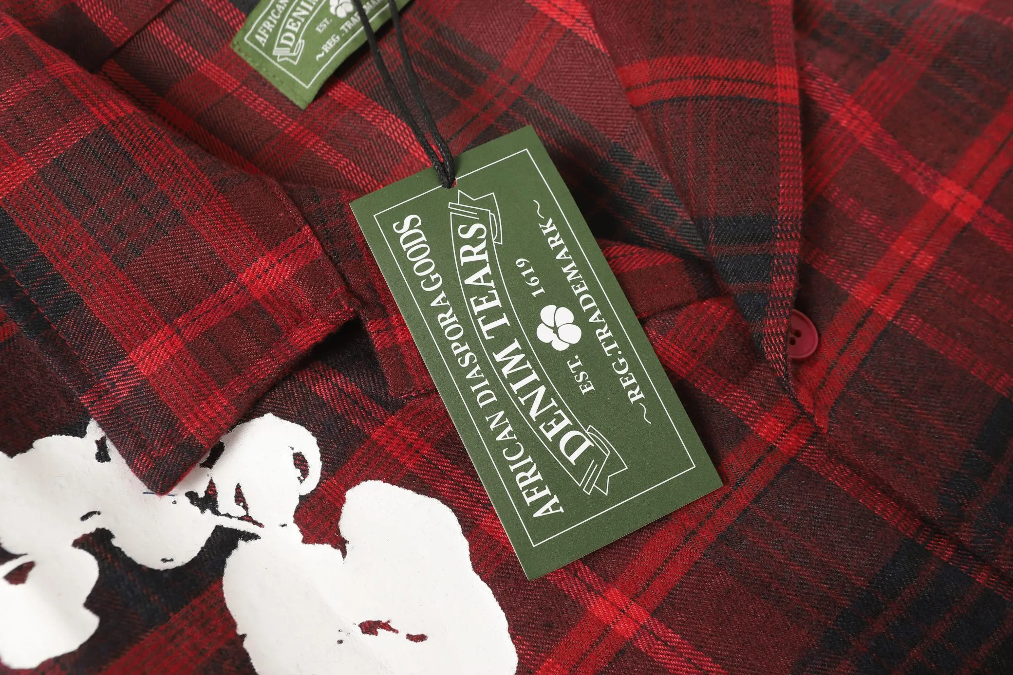 P136 383 DENIM TEARS kapok European and American fashion brand high-quality plaid long-sleeved shirt set Color Red Gray Yellow Size S-XL
